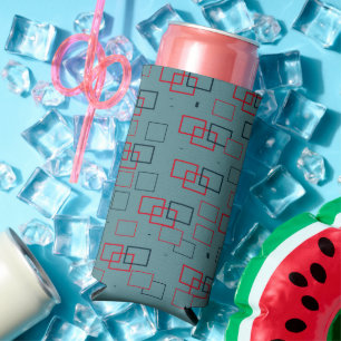 Enfriador De Latas Slim Descanso cuadrado rojo y Verde azulado