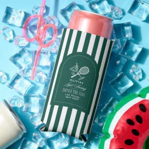 Enfriador De Latas Slim Despedida de soltera elegante con rayas verdes y t