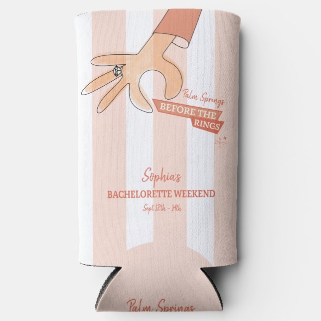 Enfriador De Latas Slim Despedida de soltera en Palm Springs antes de los  (Anverso)