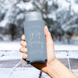 Enfriador De Latas Slim Despedida de Soltera Personalizada 'Sip Sip Hooray