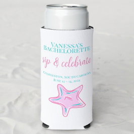 Enfriador De Latas Slim Despedida de soltera Sorbo y celebra personalizada