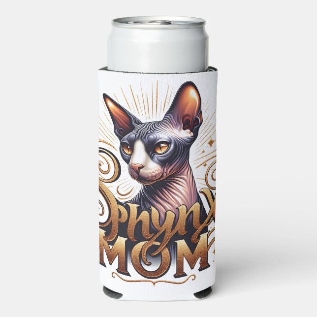 Enfriador De Latas Slim Día de la Madre de un Gato Sfinx (Reverso Agua con Gas)