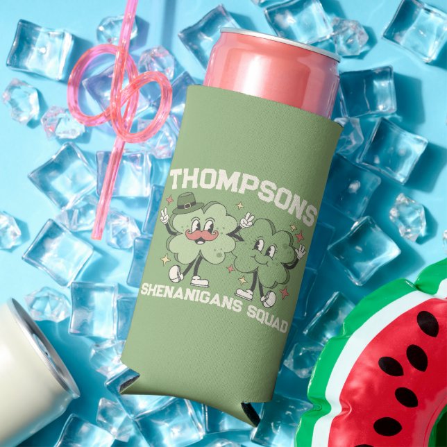 Enfriador De Latas Slim Día del Personalizado Retro de la Brigada de Shena (Verano in situ)