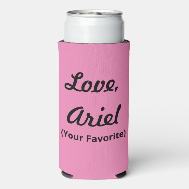 Enfriador De Latas Slim Dia divertida de la madre - rosa y negro - (Reverso Agua con Gas)