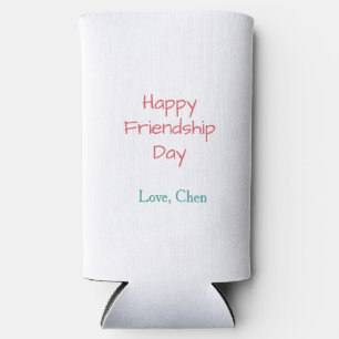 Enfriador De Latas Slim día feliz de la amistad nombre de amor rojo azul a