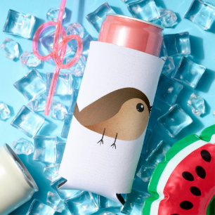 Enfriador De Latas Slim Dibujo de pájaro gorrión