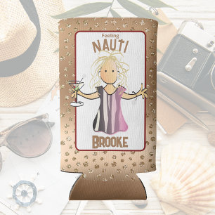 Enfriador De Latas Slim Dicho Divertido Mujer Dibujo Animado Vacaciones Cr