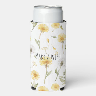 Enfriador De Latas Slim Dientes de León Amarillos y Blancos Flores Haz un