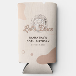 Enfriador De Latas Slim Discoteca 30 cumpleaños Retro Groovy Personalizado