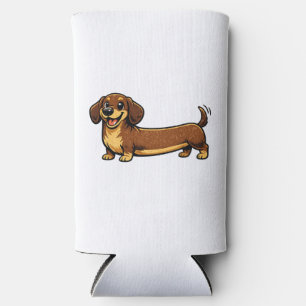 Enfriador De Latas Slim Diseño de perro salchicha Dachshund Wiener