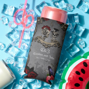 Enfriador De Latas Slim Diseño gótico con calaveras frescas