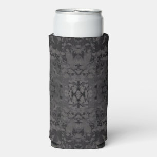 Enfriador De Latas Slim Diseño gráfico abstracto en negro y gris