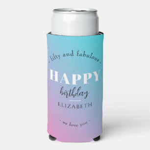 Enfriador De Latas Slim Diseño Minimalista de cumpleaños en colores pastel