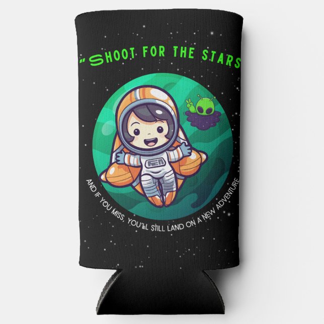 ENFRIADOR DE LATAS SLIM DISPAROS PARA EL INICIO, ASTRONAUT (Anverso)