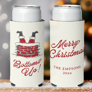 Enfriador De Latas Slim Divertida Navidad Feliz Santa De Cabezón Amigmas