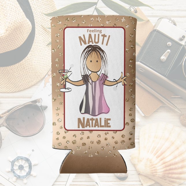 Enfriador De Latas Slim Divertidas Personalizados mujeres en vacaciones de (Subido por el creador)