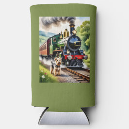 Enfriador De Latas Slim Dog Greeting steam train