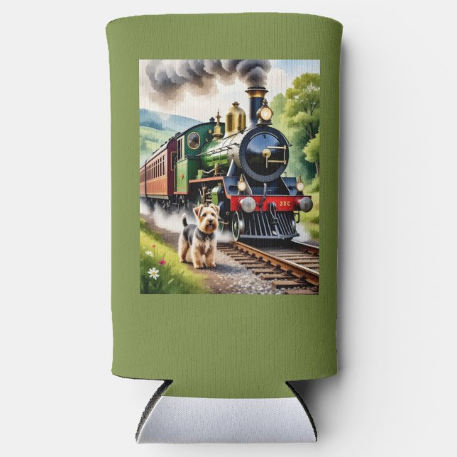 Enfriador De Latas Slim Dog Greeting steam train (Anverso)