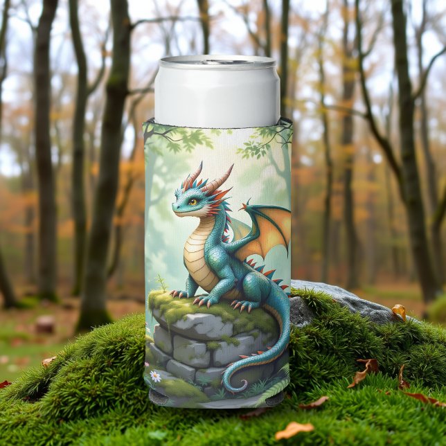Enfriador De Latas Slim Dragón caprichoso en piedra antigua (Subido por el creador)