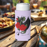 Dragón Negro Místico Rosas Rojas Lavanda Gótico