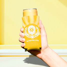 Enfriador De Latas Slim Ducha de Novia de Pickleball Retro Sunshine