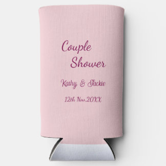 Enfriador De Latas Slim ducha de pareja rosa morado pastel boda nombre fec