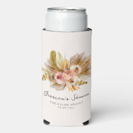 Enfriador De Latas Slim Ducha tropical floral vintage de novias