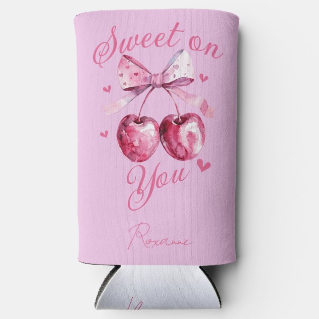 Enfriador De Latas Slim Dulce Contigo Seltzer Personalizado - San Valentín (Anverso)