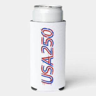Enfriador De Latas Slim EE. UU. 250 Aniversario 1776-2026 Patriótico Ameri