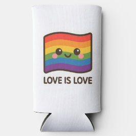 Enfriador De Latas Slim El amor es amor - Kawaii Rainbow Design