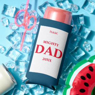 Enfriador De Latas Slim El Día del Padre Mighty Dad - Rojo, Blanco y Azul