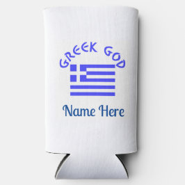 Enfriador De Latas Slim El Dios griego y la bandera de Grecia personalizad