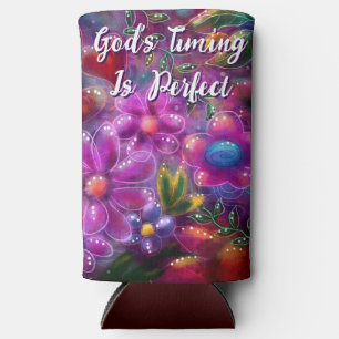 Enfriador De Latas Slim El momento de Dios es perfecto para la floral pers