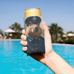 Enfriador De Latas Slim El oficial Capybara: Manteniendo la paz,