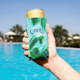 Enfriador De Latas Slim Electric Light Lines Gradient Abstract.