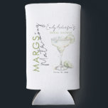 Enfriador De Latas Slim Elegant Modern Margs and Matrimony Bridal Shower<br><div class="desc">Toast to love, laughter, and unforgettable memories with our Margs & Matrimony bridal shower themed can coolers! Expertly designed to capture the essence of celebration, this design pairs the bold, eye-catching word "Margs" with the elegant, handwritten script of "Matrimony" for a perfect blend of fun and sophistication. Whether your guests...</div>