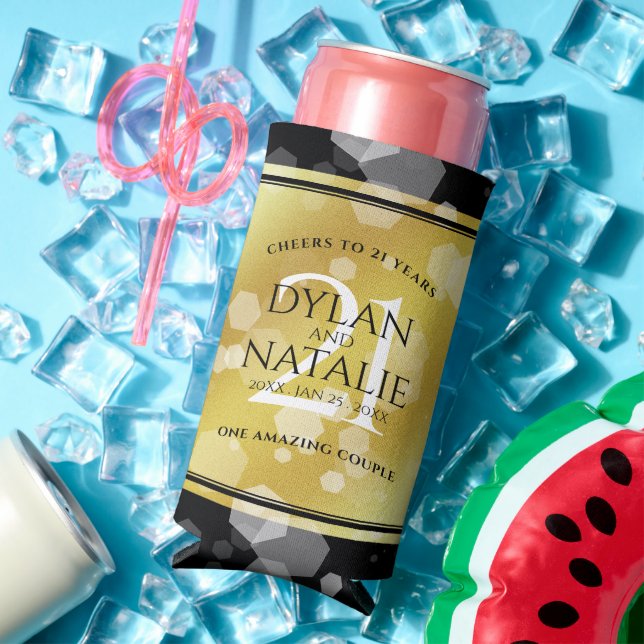 Enfriador De Latas Slim Elegante 21ª celebración del Aniversario del Boda  (Verano in situ)