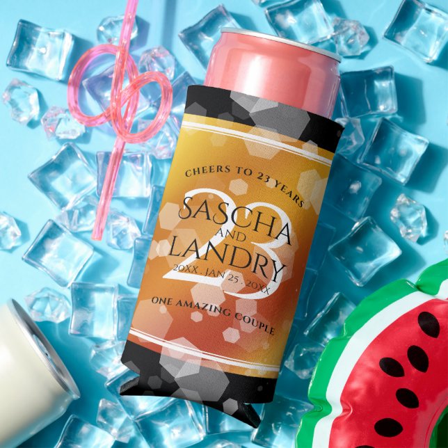 Enfriador De Latas Slim Elegante 23° Aniversario del Boda Imperial Topaz (Verano in situ)