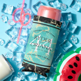 Enfriador De Latas Slim Elegante 44° Aniversario Boda Turquesa