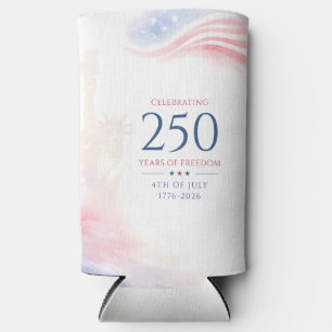 Enfriador De Latas Slim Elegante acuarela 250º Día de la Independencia de 