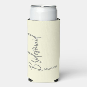 Enfriador De Latas Slim Elegante Bridesmaid Guión marfileño beige personal