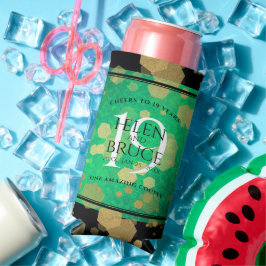 Enfriador De Latas Slim Elegante celebración del 19° Aniversario del Boda