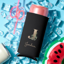 Elegante Monograma Botánico Carta de Oro J