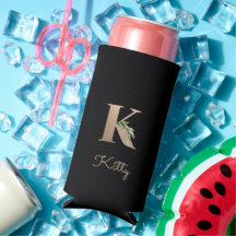 Elegante Monograma Botánico Carta de Oro K