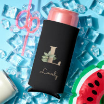 Elegante Monograma Botánico Letra Gold L