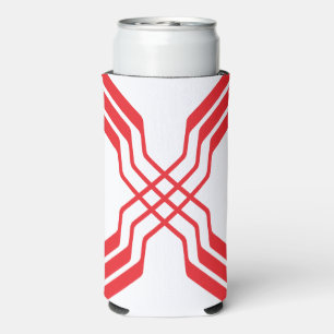 Enfriador De Latas Slim Elegante Monograma de Letra X con Cinta Roja