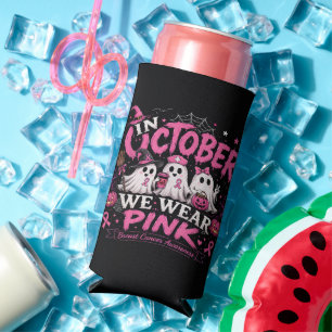 Enfriador De Latas Slim en Octubre Nosotros Usamos Rosa Conciencia del Cán