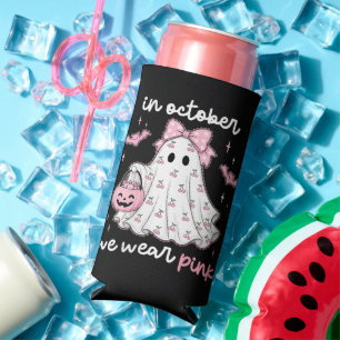 Enfriador De Latas Slim en Octubre Nosotros Vestimos Rosa Fantasma Hallowe