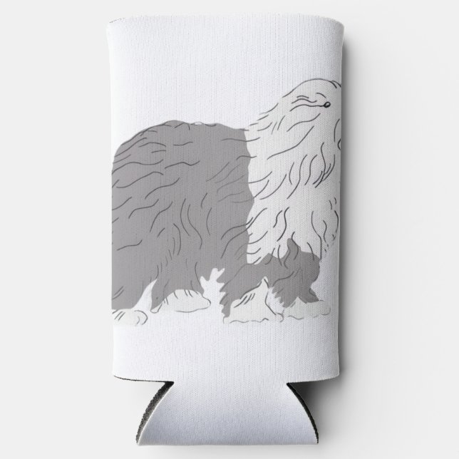 Enfriador De Latas Slim English Sheepdog (Anverso)