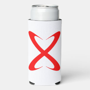 Enfriador De Latas Slim Equis Monograma de Letra Roja con Estilo